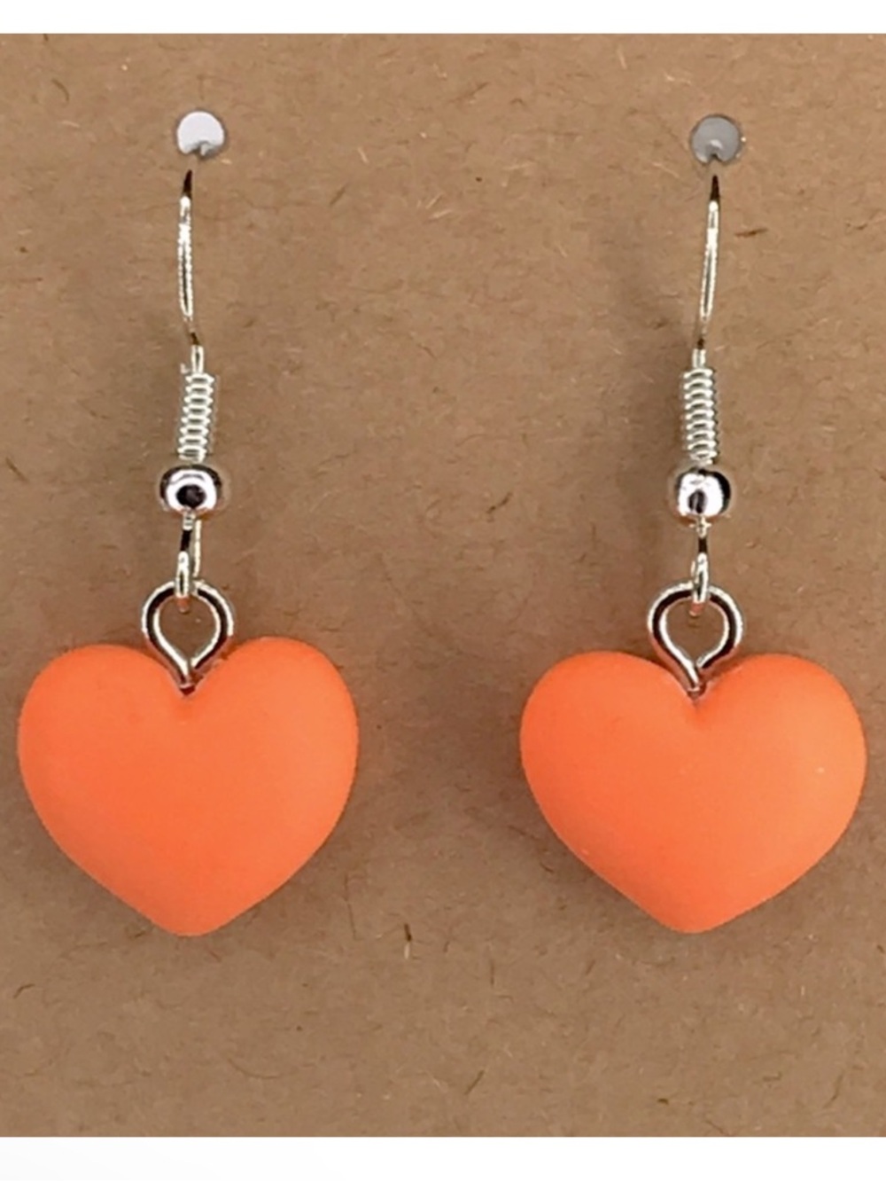 Mini Poly Resin Dangle Heart Earrings Fashion Jewelry